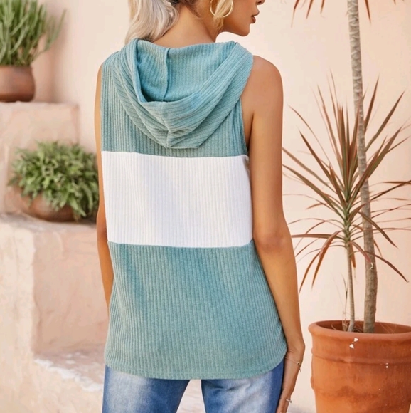 🍉5 for $25* Hooded Colorblock Tank - Picture 3 of 8